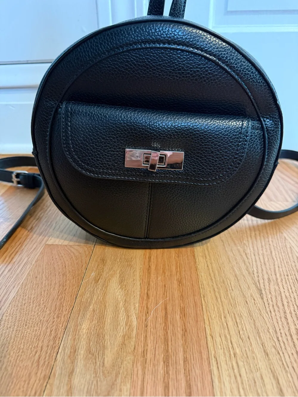 Steve Madden Black Mini Circular Backpack Purse